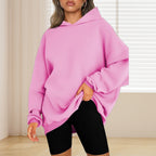 Damen Oversized Kapuzenpullover mit tiefen Schultern R&B