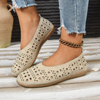Damen Ballerinas mit modischem Lochdesign und rutschfester Sohle R&B
