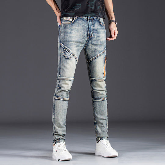 Herren elegante Slim Fit Jeans im zeitgemäßen Used-Look R&B