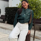 Damen Lässige Oversized-Jacke mit Knopfverschluss R&B