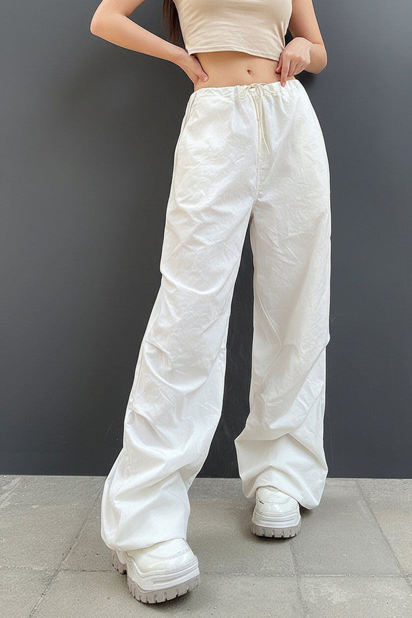 Damen Weite Sporthose mit elastischem Bund und stylischen Ketten-Details R&B