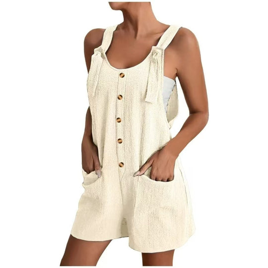 Damen Leichtes Latzkleid mit praktischen Taschen und Knopfdetails R&B