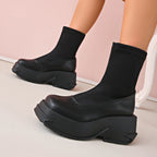 Damen Plateau-Sneaker mit elegantem Sockendesign und rutschfester Sohle R&B