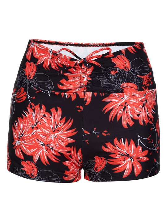 Damen Bikini-Höschen mit hohem Bund und raffinierten Rüschendetails R&B