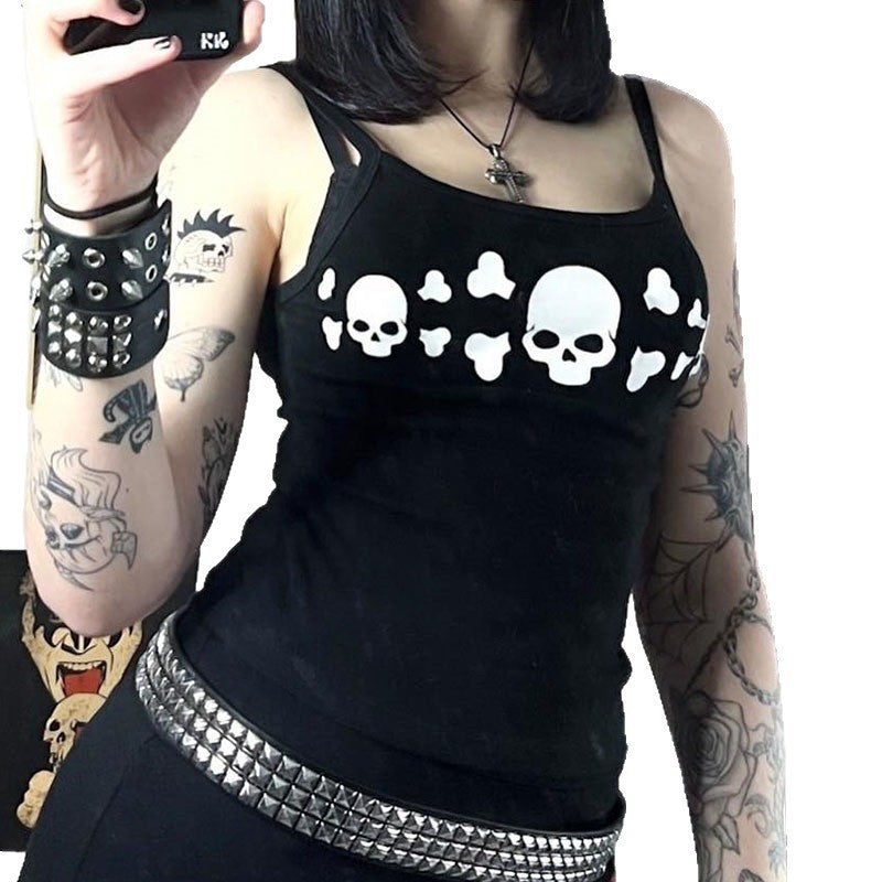Damen Tanktop mit auffälligem Totenkopf-Design R&B