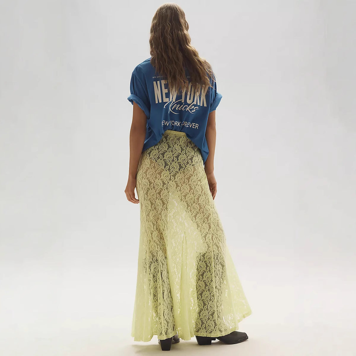 Damen lässiges T-Shirt mit coolem Druck und oversized Schnitt R&B