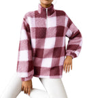 Damen Fleece-Pullover mit hohem Kragen und durchgehendem Reißverschluss