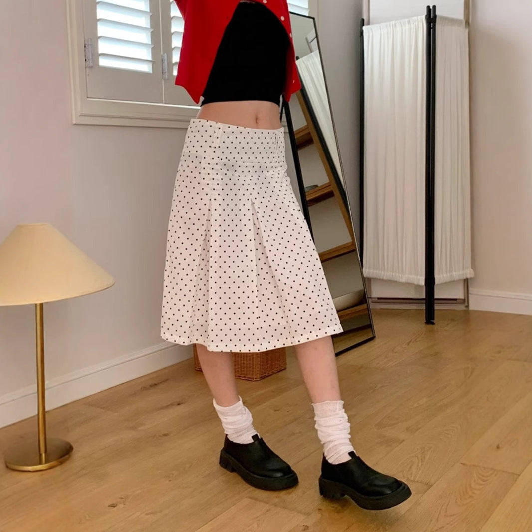 Damen Midirock mit verspieltem Punktmuster und eleganter A-Linie R&B