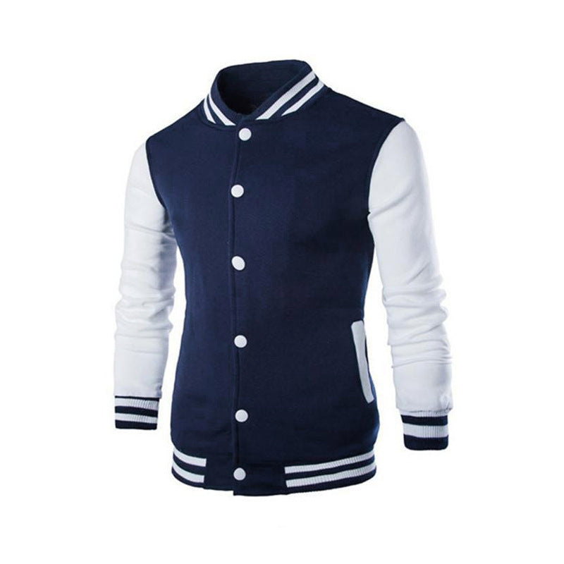 Herren Sportliche Collegejacke mit kontrastierenden Ärmeln und komfortablem Schnitt R&B