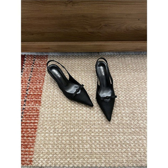 Damen elegante Slingback-Pumps mit zarter Schleifenapplikation R&B