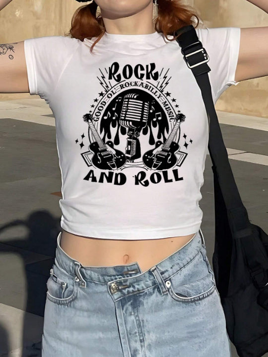 Damen cropped T-Shirt mit exklusivem Pferdemotiv und figurbetontem Schnitt R&B