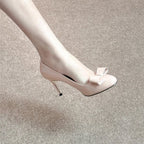 Damen elegante Pumps mit dekorativer Schleife und hohem Absatz R&B