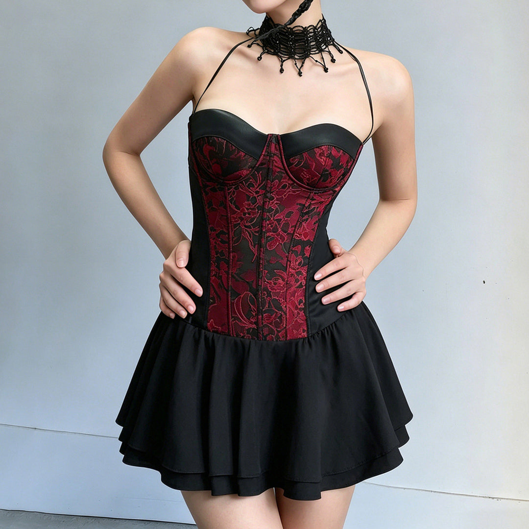 Damen Cocktailkleid mit Corsage und frischem Rock R&B