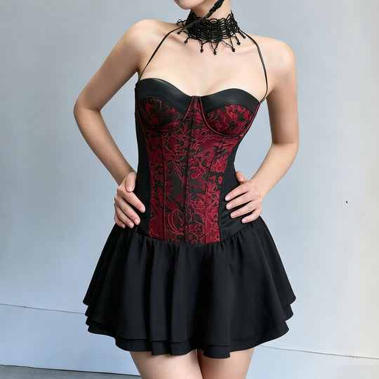 Damen Cocktailkleid mit Corsage und frischem Rock R&B