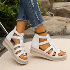 Damen modische Riemchensandalen mit ergonomischem Fußbett und rutschfester Sohle R&B