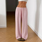 Damen weit geschnittene Freizeit-Hose mit bequemer Taille R&B