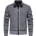 Herren sportliche Strickjacke mit Stehkragen R&B