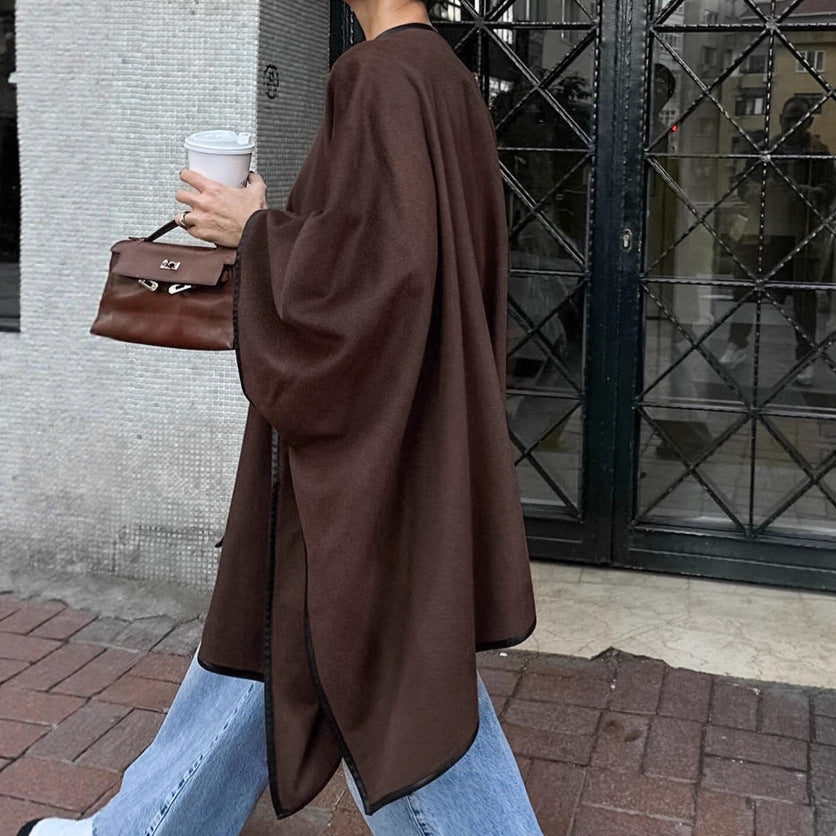 Damen versatile Wolle Cape R&B
