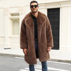 Herren Luxuriöse Kunstpelzjacke mit voluminösem Kragen R&B