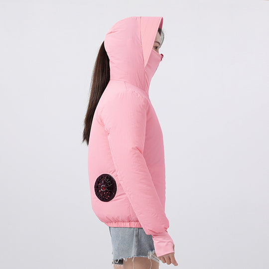 Damen nan leichte Kapuzenjacke mit elastischem Saum und Daumenlochärmeln R&B