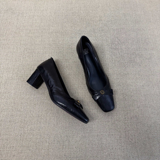 Damen elegante Blockabsatz-Pumps mit modischem Riemchen R&B