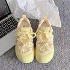 Damen Sneakers mit verspieltem Rüschendesign und hochwertigen Details R&B