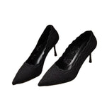 Damen eleganter spitzer High Heel Schuhe mit zartem Spitzen-Design R&B