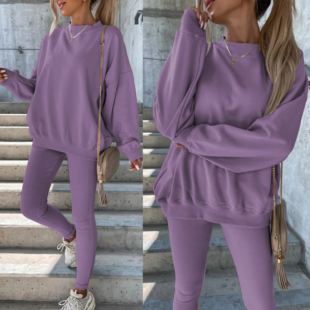 Damen Oversized Sweatshirt mit weitem Schnitt und strukturierten Ärmeln R&B