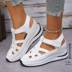 Damen Sportliche Plattform-Sandalen mit verstellbaren Riemen R&B
