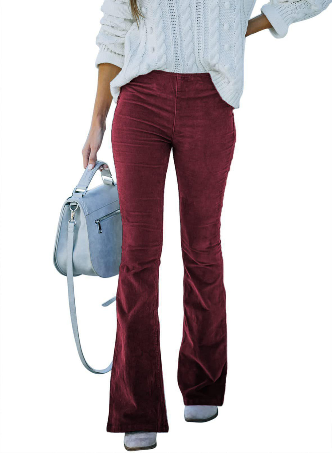 Damen Samt-Flared-Hose R&B