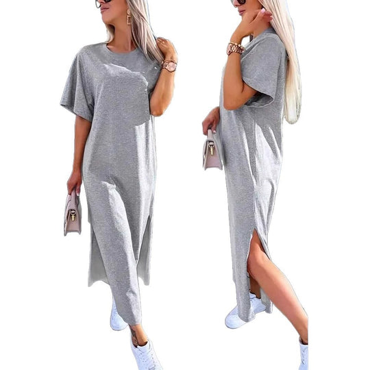 Damen Lässiges Maxikleid mit seitlichen Schlitzen und Oversize-Design R&B