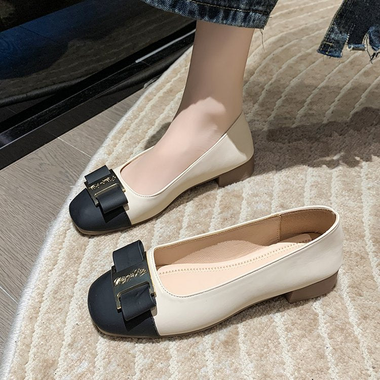 Damen elegante Ballerinas mit modischem Schleifenakzent