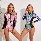Damen Langärmeliger Surfanzug mit modernem grafischem Design R&B