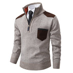 Herren lässiger Pullover mit halbem Reißverschluss und modernem Kragen R&B