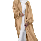 Damen eleganter Longcardigan aus fließendem Material mit weitem Schnitt R&B