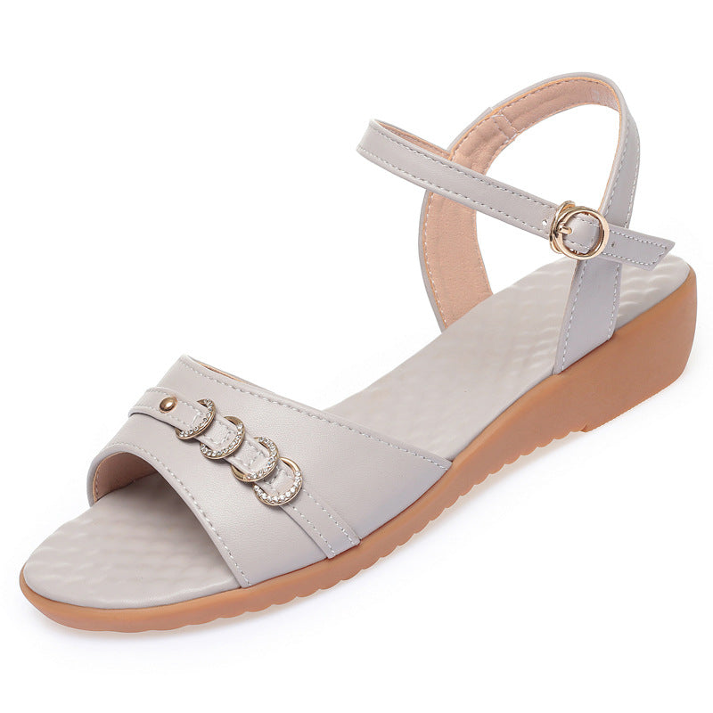 Damen Sandalen mit modischen Riemen und bequemer Fußbett R&B