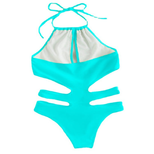 Damen Einteiler Badeanzug mit tiefem V-Ausschnitt und modischen Cut-Out-Details R&B