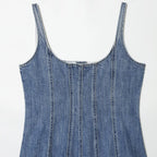 Damen Jeanskleid im A-Linien Schnitt mit Knopfverschluss R&B