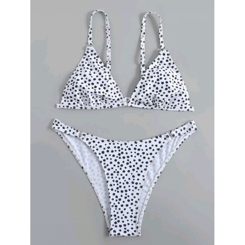 Damen Triangel-Bikini mit verspieltem Muster R&B