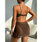 Damen Bikini-Set mit schickem Wickelrock und dekorativem Ringdetails R&B