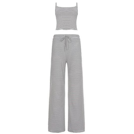 Damen lässiges Sport-Set aus hochwertigem Jersey mit durchgehendem Gummizug R&B
