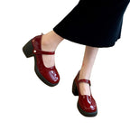 Damen elegante Mary Jane Schuhe mit Perlenschnalle R&B