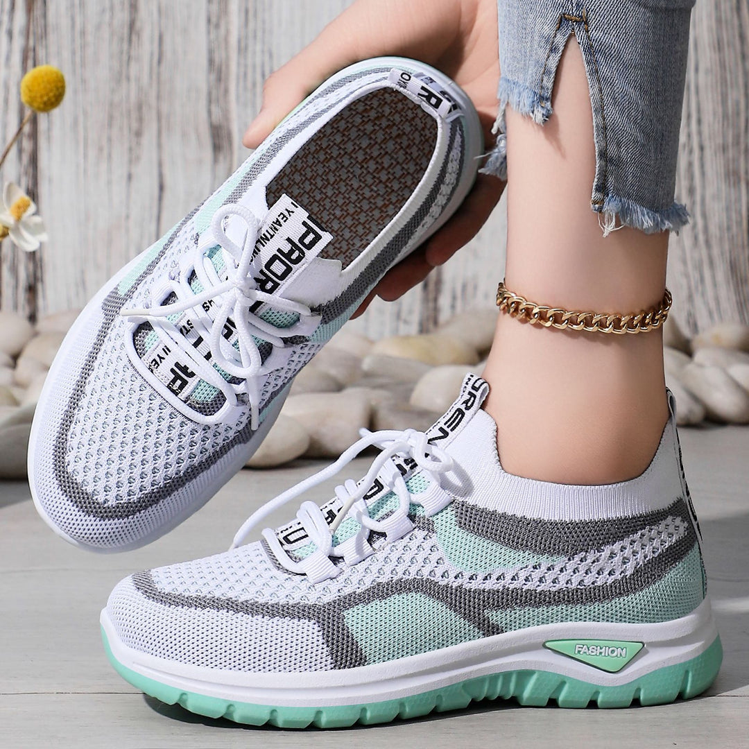 Damen Komfortable atmungsaktive Sneakers mit elastischem Schnürsystem R&B