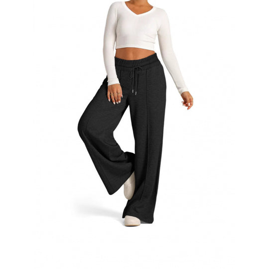 Damen breite Jogginghose mit elastischem Bund und seitlichen Eingrifftaschen R&B