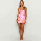 Damen figurbetontes Sommerkleid mit trägerlosem Design und verführerischem Krawattenverschluss R&B