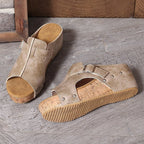 Damen modische Clogs mit verstellbarer Schnalle und korkähnlicher Sohle R&B