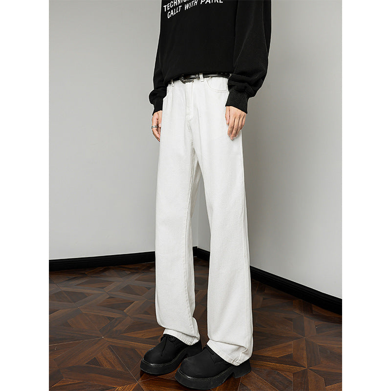 Herren weite Jeanshose mit hohem Bund und lässigem Schnitt R&B