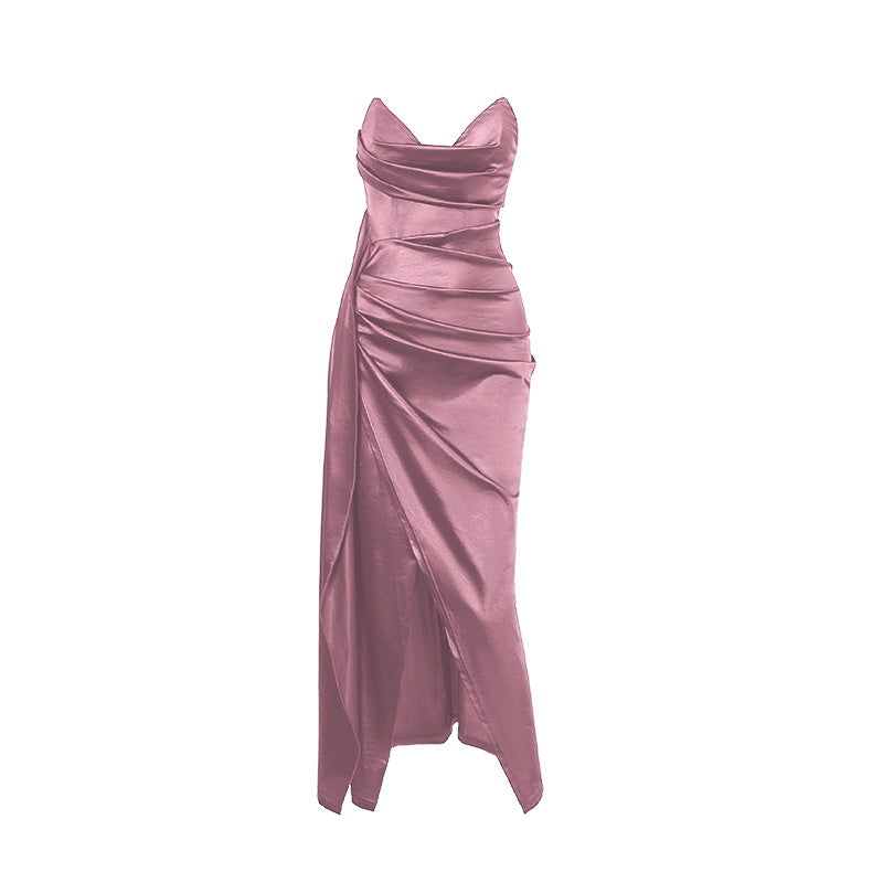 Damen figurbetontes Abendkleid mit asymmetrischem Saum und elegantem Schnitt R&B