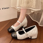 Damen Elegante Mary Jane Absatzschuhe mit modischem Riemen und strukturiertem Obermaterial R&B