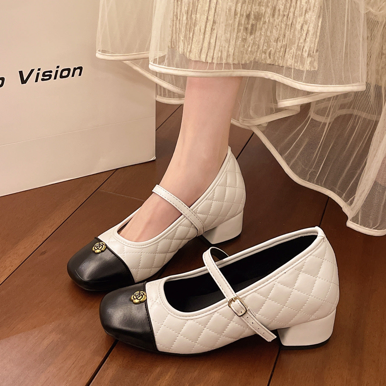 Damen Elegante Mary Jane Absatzschuhe mit modischem Riemen und strukturiertem Obermaterial R&B